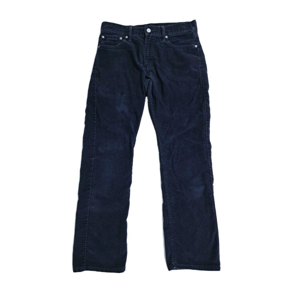 Levis 514 Corduroy Pants Men's 30x30 Flat Front Straight Leg Navy Blue